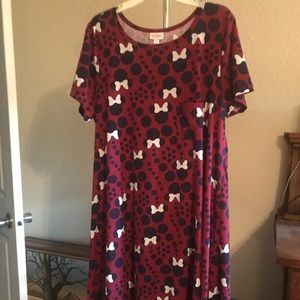 LulaRoe Disney Carly with Minnie heads and Bows